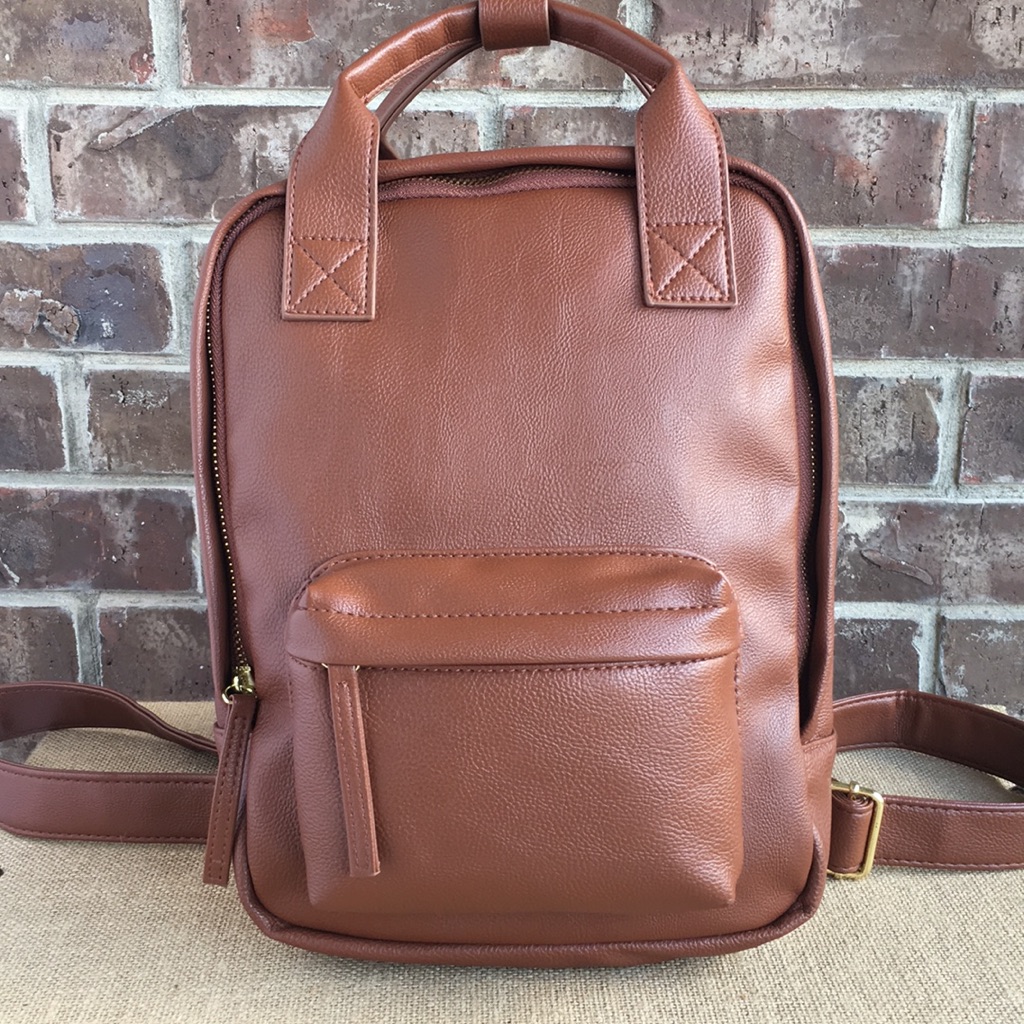 Double Handled Brown Backpack